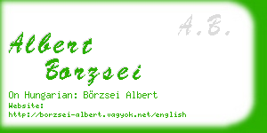 albert borzsei business card